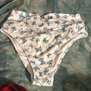 Victoria's Secret pink White and Blue Butterfly Bikini Bottom large